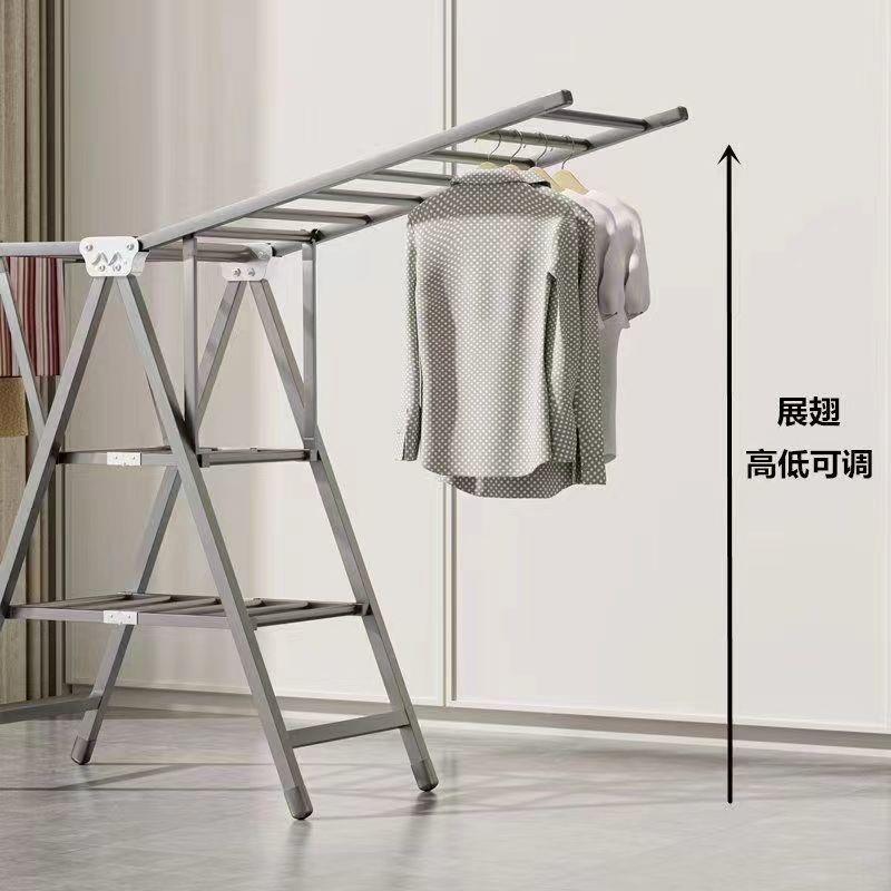 晾衣架落地折叠用室内IJU阳台儿挂衣架加厚衣晒服晒衣家架被婴子