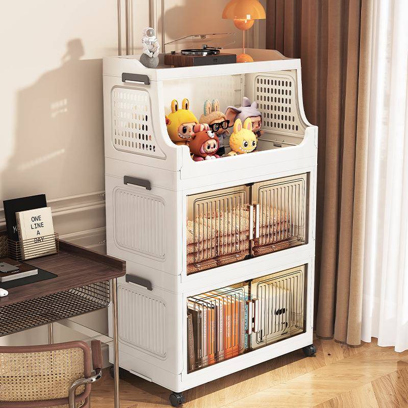 60-70宽开门式收纳柜储物柜折叠收度纳柜层见详情置物架多整功能