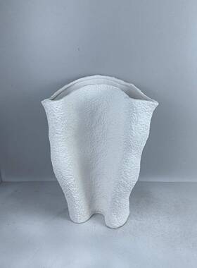 大花瓶艺寂极简立体术陶瓷酒PIK店会所客厅插奢花摆件轻现诧代白