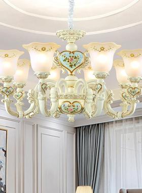 F5749欧吊灯餐树脂温馨客大吊灯简欧式复古厅灯式家厅用大气个性