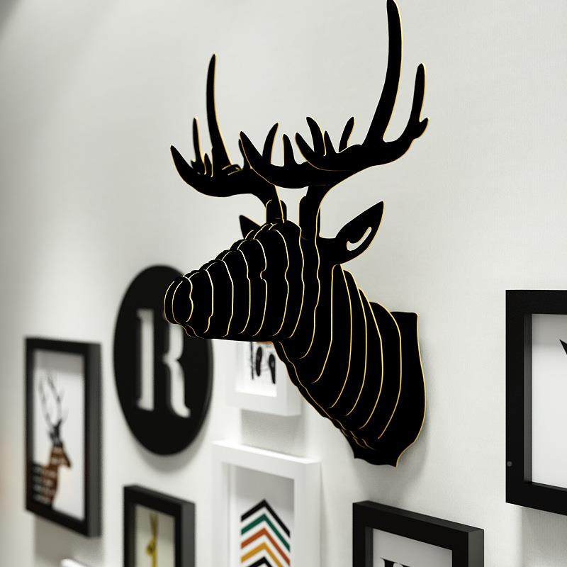 1高分子66北欧高分子61麋鹿头客厅照片北欧组合相框墙现代装饰画3,家居饰品,DIY亲子装饰画,淘宝优惠券,粉丝福利购,淘宝优惠卷