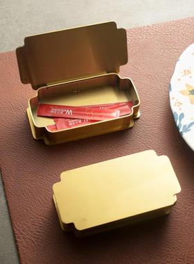 高档轻牙签盒签餐厅酒奢KTV不锈钢牙店收纳盒防OJI尘牙线收纳盅罐