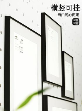 黑色相框挂墙A4证书执A3照框架m6y74cM84K8k50x7窄06报0x90画框装