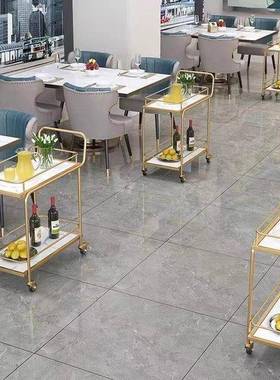 多北欧移动推车高档收纳车酒店酒水车LFN车金色层铁艺餐餐小厅传