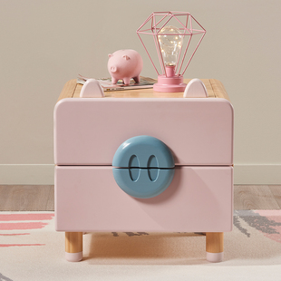 七叶木 实木储物柜床头柜收纳柜床边小柜子新西兰松木女孩儿童房