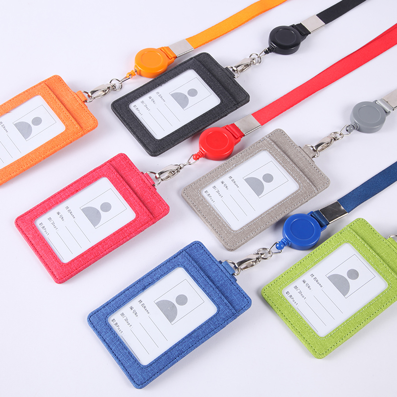 热销工作证件胸牌学生校园门禁公交饭多卡套伸缩易拉扣挂绳可定制