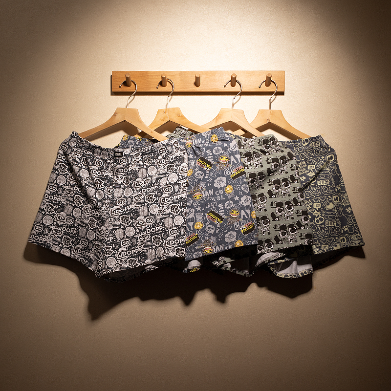 3条宽松男士内裤男纯棉平角透气阿罗裤居家休闲潮男睡裤四角短裤