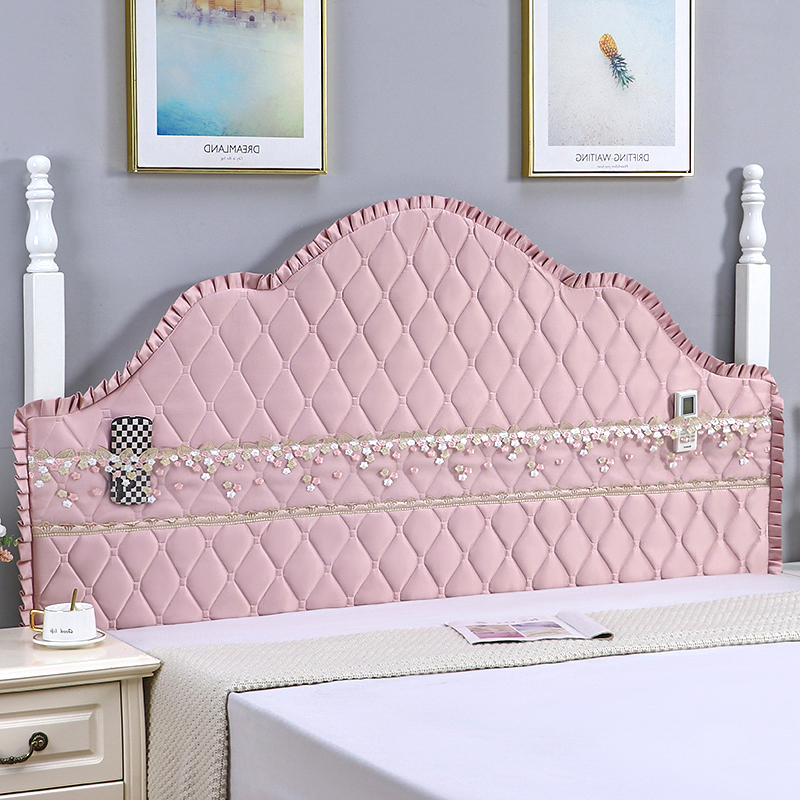 定做床头套罩2022新款全包露柱子欧式弧形万能靠背木板软包防尘套