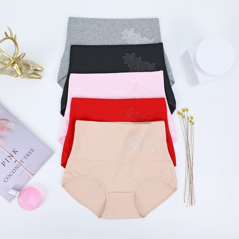 100-130斤女士纯棉内裤简约高腰收腹棉质面料妈妈三角1625