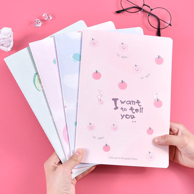 简约小清新缝线本16k记事本车线软面抄本子日记本大中学生用笔记