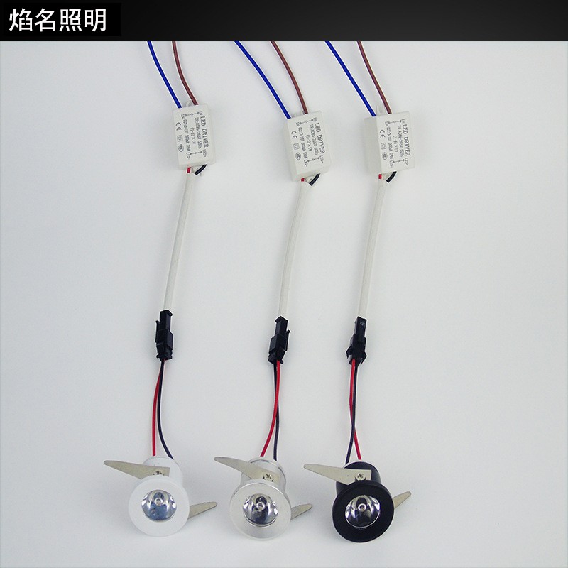 led迷你小射灯1W天花灯3W开孔牛眼灯酒柜展柜橱柜珠宝射灯拇指灯