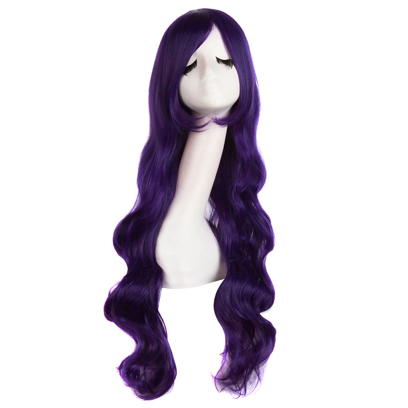 cos假发女长卷发齐斜刘海万用80cm深紫色Lolita大波浪动漫全头套,美发护发/假发,演出假发,淘宝优惠券,粉丝福利购,淘宝优惠卷