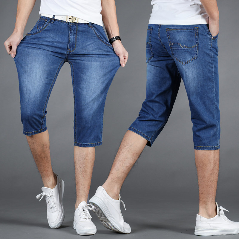 夏季薄款牛仔短裤男士七分裤男宽松弹力5五分修身直筒7分休闲中裤,男装,牛仔裤,淘宝优惠券,粉丝福利购,淘宝优惠卷