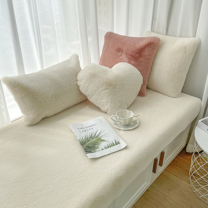 毛绒短毛飘窗垫仿兔毛窗台垫子卧室客厅床边毯简约地毯防滑阳台垫