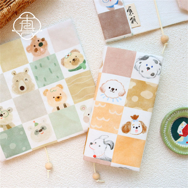 真我 萌小格 可爱猫狗熊手工布书衣套装A5A6手账本手账记事本日记,文具电教/文化用品/商务用品,手帐/日程本/计划本,淘宝优惠券,粉丝福利购,淘宝优惠卷