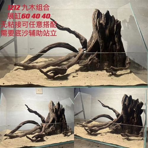 沉木组合造景空心树桩枝条拼搭套餐紫柚木鱼缸布景南美风骨架装饰
