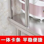 加厚双层不锈钢工作台厨房专用切菜桌子带架子饭店操作台商用打荷