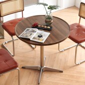 家用中古风复古小餐桌椅子桌子阳台休闲圆形圆餐桌不锈钢休闲圆桌