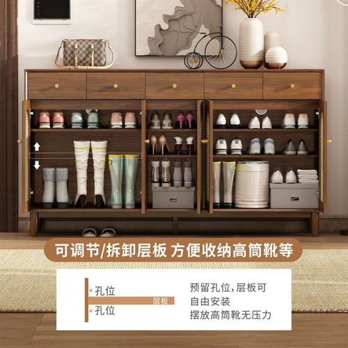 复古藤编柜门鞋柜家用门口简约入户玄关柜轻奢时尚客厅储物收纳柜