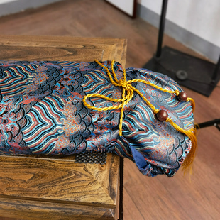 半包古琴盖布织锦海水纹遮灰布绒扣不是古琴琴囊演奏琴