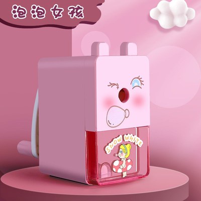 手摇削笔器卡通卷笔刀转笔刀铅笔自动进铅学生手动刨笔机