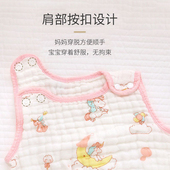 背心式 婴儿睡袋夏季 无袖 纯棉纱布新生儿童夏款 夏天宝宝防踢被 薄款
