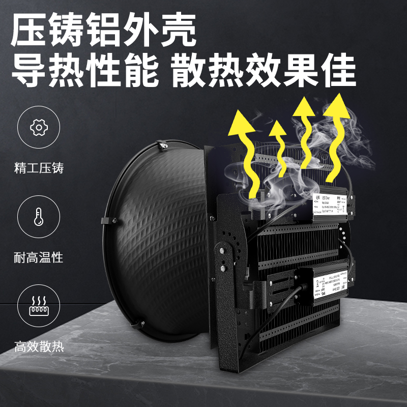 led塔吊灯2000W工地照明1000瓦超亮防水户外球场建筑之星探照射灯