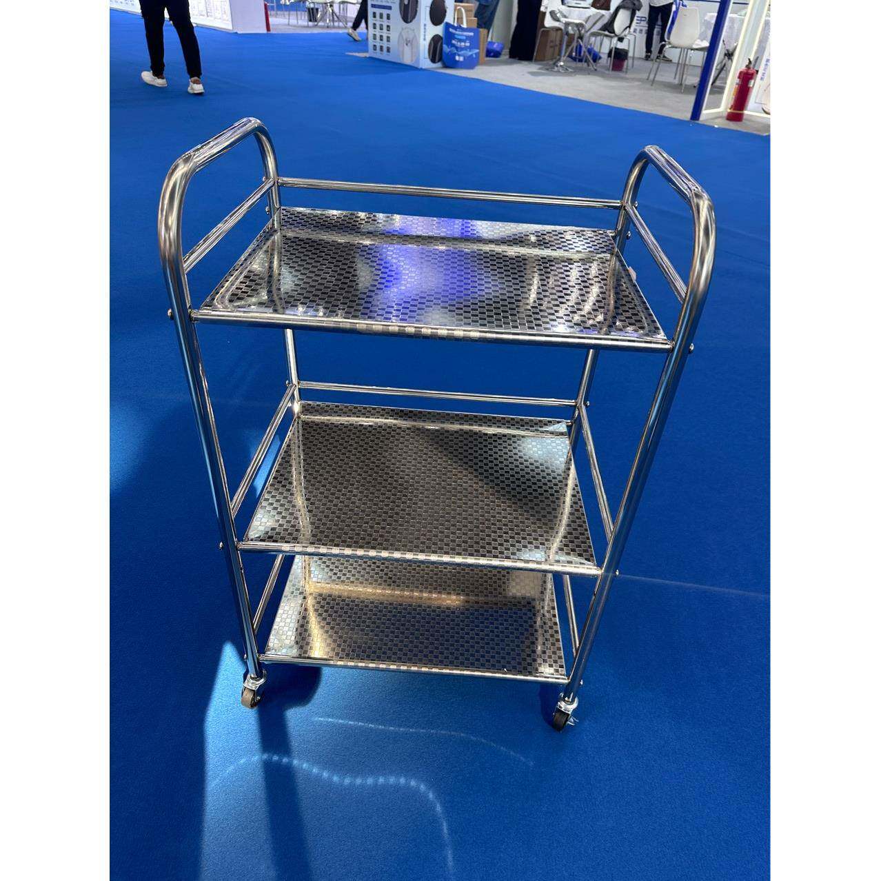 不锈钢厨房置物架微波炉烤箱火锅架调料架加厚送餐车上菜