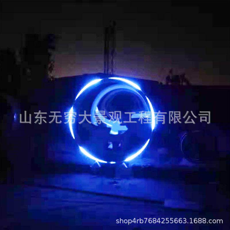 无穷大制作互动发光单车商业街网红网红无动力脚踩发光单车