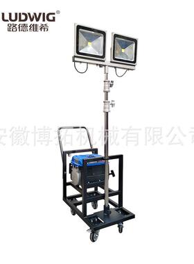 简易款不锈钢手动升降杆100WLED灯150W金卤灯移动照明灯车应急灯