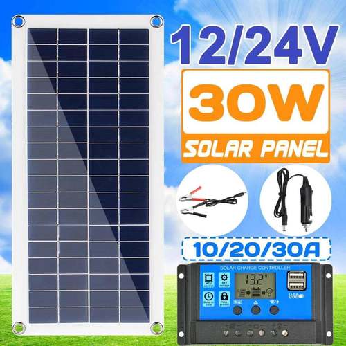 10W30W100W太阳能柔性板汽车船电池充电器双输出太阳能板