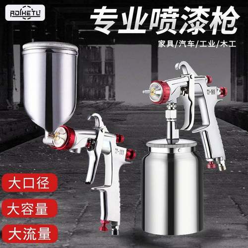 W101汽车喷漆枪气动钣金家具补漆工具油漆喷壶涂料喷枪上下壶