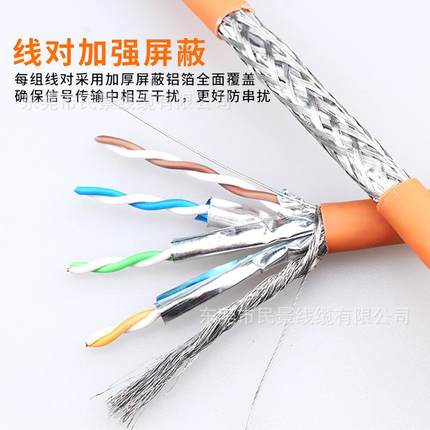 七类网线双屏蔽cat7类万兆网线家用S/FTP过测试网络线