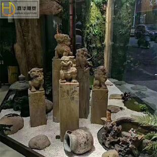 拴马桩石雕仿古貔貅青石狮子中式柱十二生肖栓马庄四神兽直销