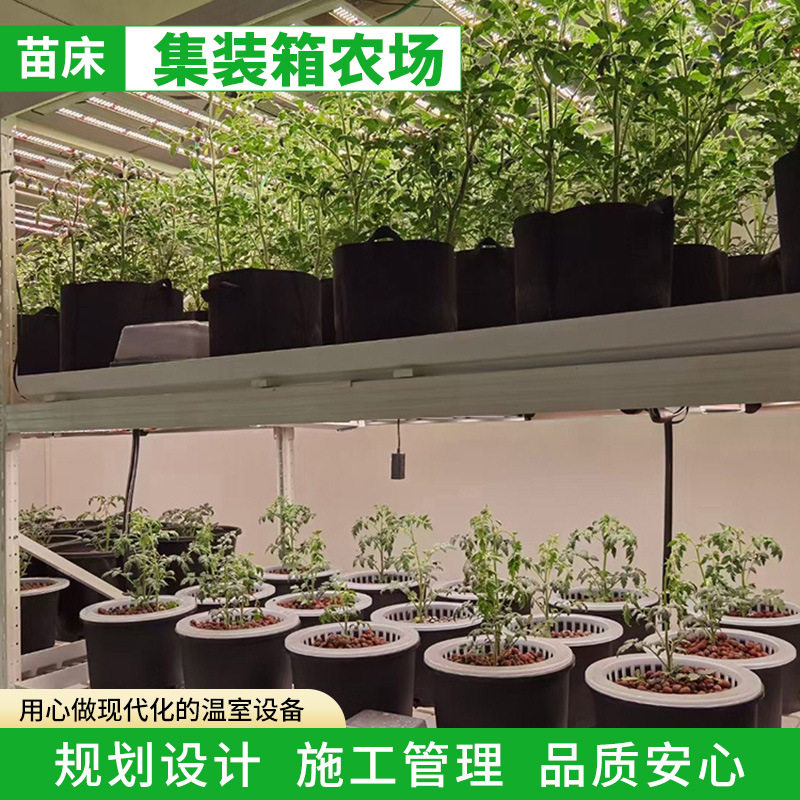 育苗工厂苗床集装箱无土栽培种植智能环控系统水培立体温室集装箱