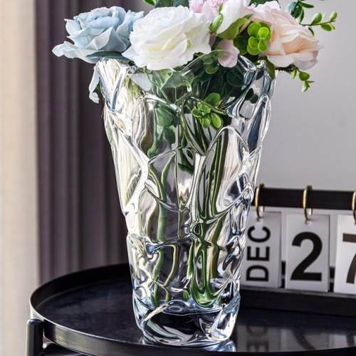 水晶玻璃花瓶创意时尚客厅摆件家居装饰品干花器花艺插花瓶