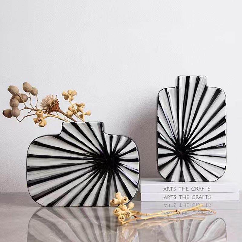 简约现代创意黑白条纹干花瓶样板间客厅家居装饰品艺术花器摆件,畜牧/养殖物资,畜牧/养殖器械,淘宝优惠券,粉丝福利购,淘宝优惠卷