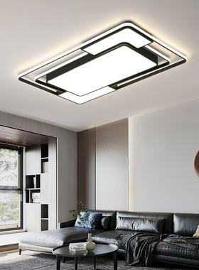 简约现代正白客厅长方形铁艺发光无极调光led圆形水晶灯