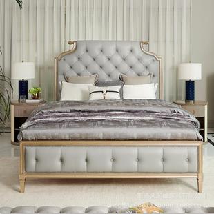 美式 乡村实木双人轻奢现代主卧婚床高端别墅1.8M大床