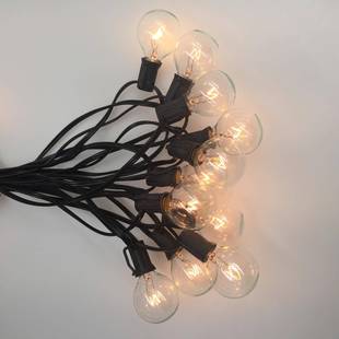 热销CE认证G40欧规复古钨丝灯串25灯VDE防水IP44户外庭院灯