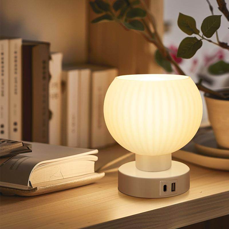 奶油风小夜灯玻璃台灯书桌床头摆件氛围灯三段调光usb充电台灯,机械设备,其他机械设备,淘宝优惠券,粉丝福利购,淘宝优惠卷