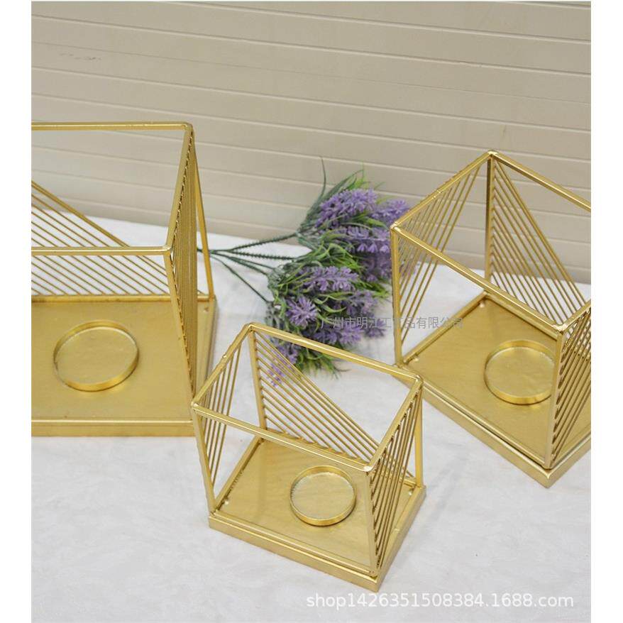 金色铁艺工艺品灯具家居婚庆道具摆件花架装饰品创意艺术