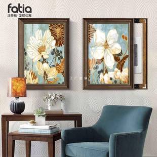 美式电表箱遮挡箱竖款家用配电箱装饰画免打孔强弱电闸推拉式