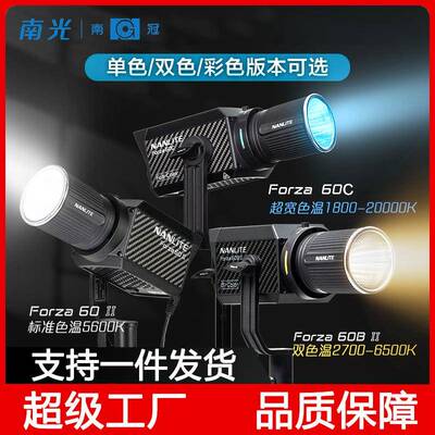 Nanlite南光Forza60/60BII摄影打光灯双色温便携直播间美食补光灯