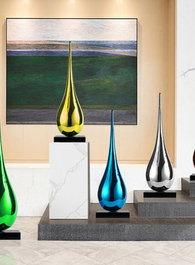 样板房间抽象水滴雕塑摆件售楼处酒店大堂前台客厅创意艺术装置品