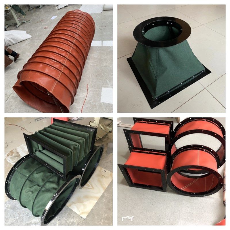 风机软连接水泥布袋风筒伸缩软管接头风管通风耐高温帆布软连接