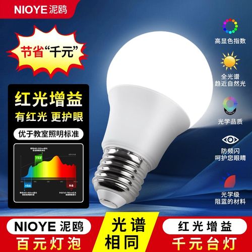 护眼灯泡普瑞e27学习专用防近视E14螺口led灯儿童台灯全光谱灯泡