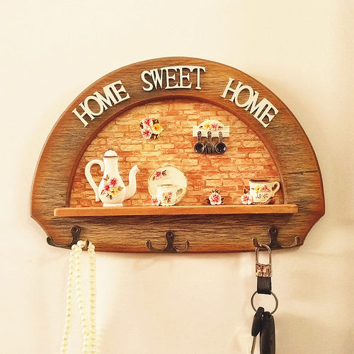 欧式入户玄关挂钩装饰壁挂衣帽钩创意家居衣帽架木质餐厅复古衣钩