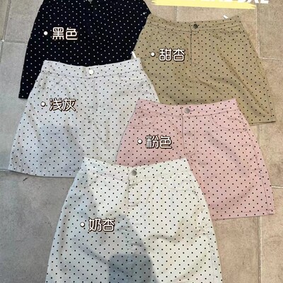 大7女装221夏季高腰韩版宽松大码胖mm休闲薄款波点半身裙A字短裙