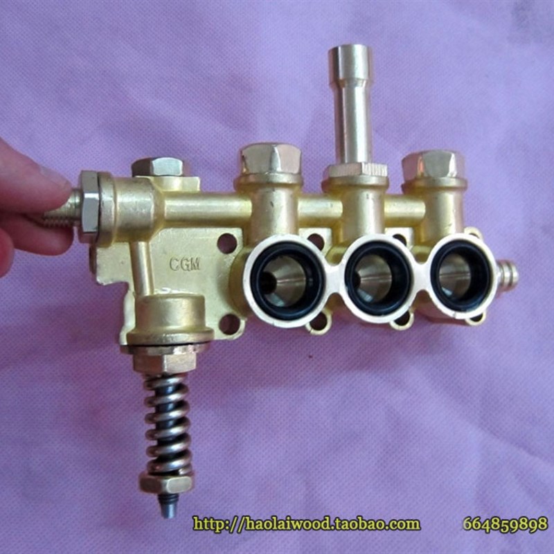 280 380型通用高压清洗机泵头出水铜块 铝块 洗车机配件 带调压阀